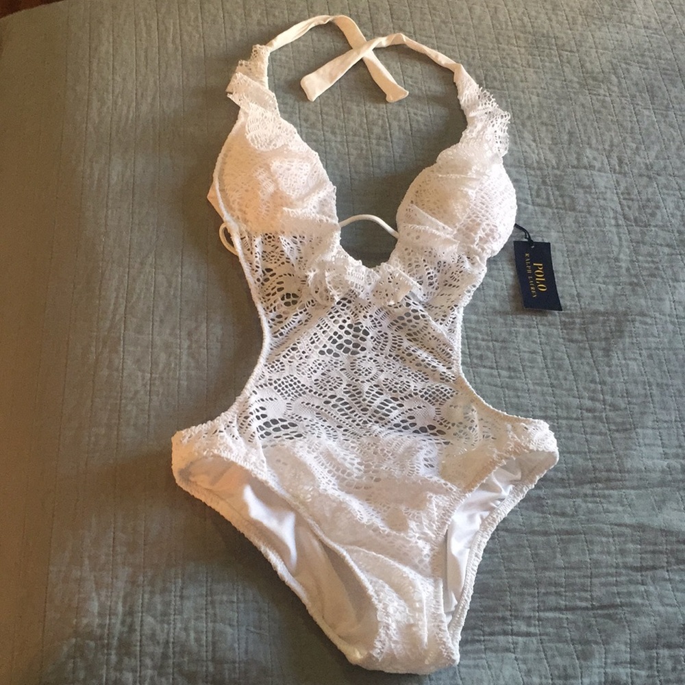 Sexy white Ralph Lauren Polo bathing suit